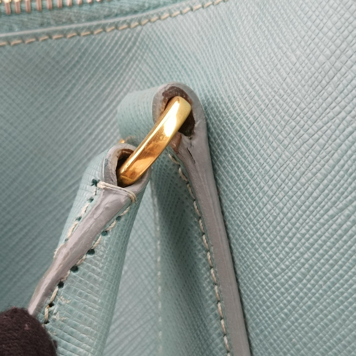 Pre-owned Prada Galleria Blue SAFFIANO Leather BN1801 shoulderbag | stylenewstar