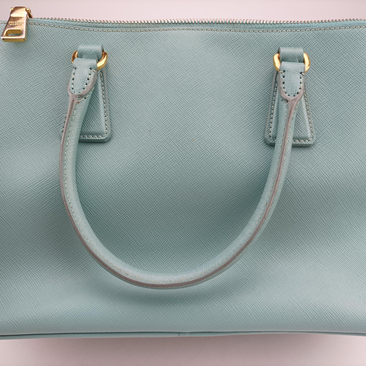 Pre-owned Prada Galleria Blue SAFFIANO Leather BN1801 shoulderbag | stylenewstar