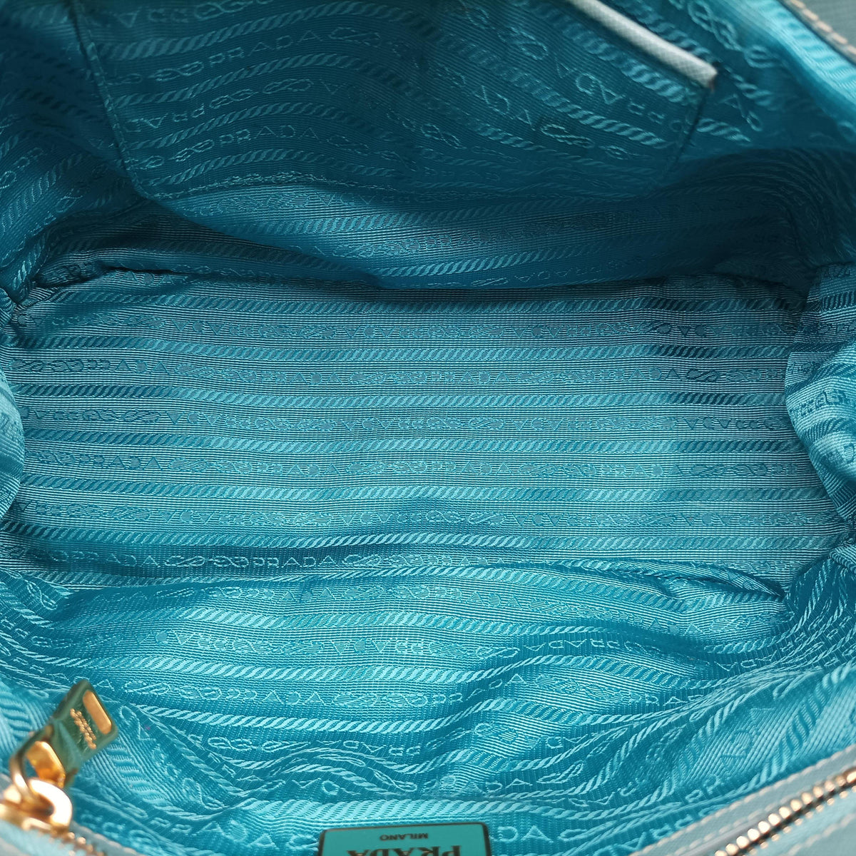 Pre-owned Prada Galleria Blue SAFFIANO Leather BN1801 shoulderbag | stylenewstar