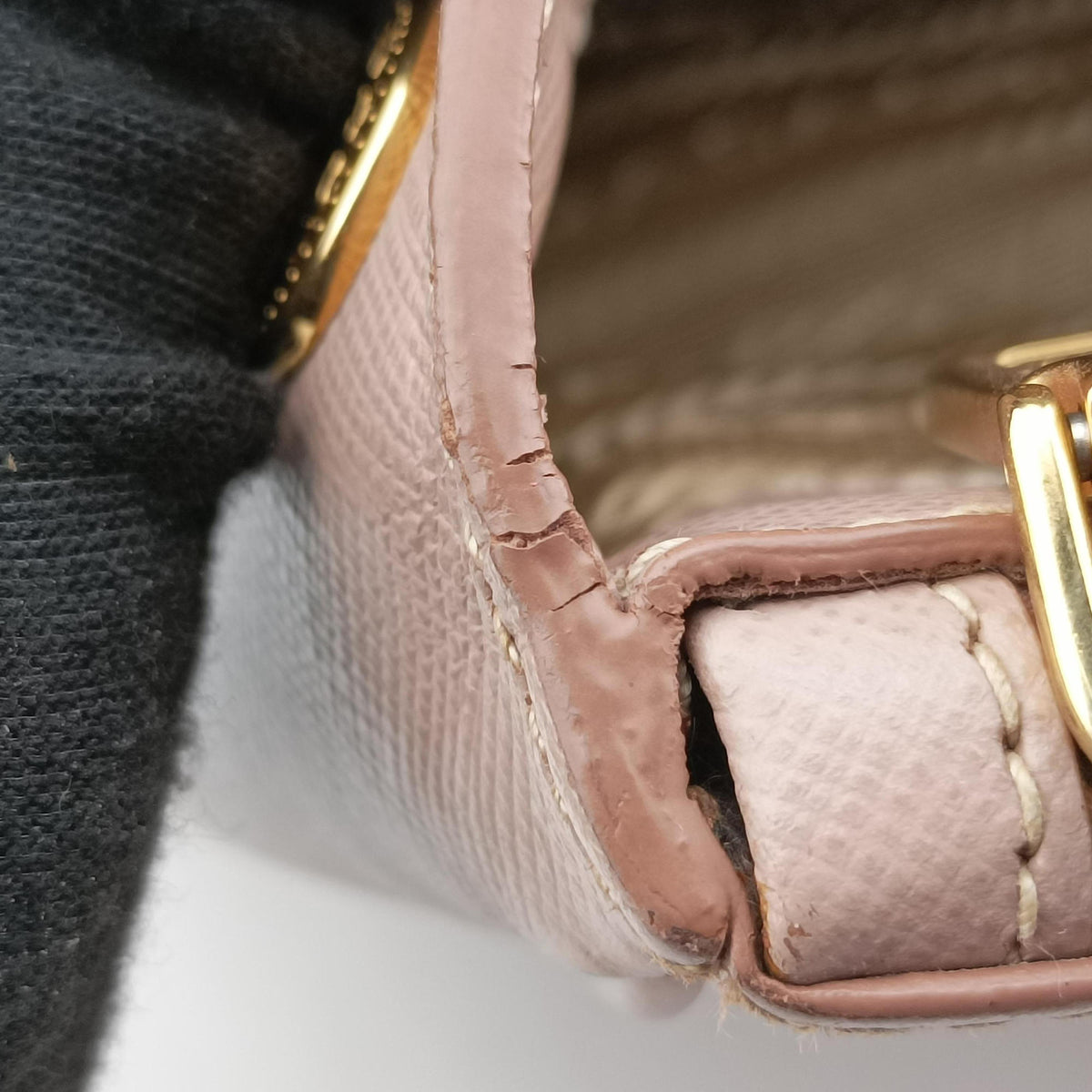 Pre-owned Prada Galleria Pink SAFFIANO Leather BN1801 shoulderbag | stylenewstar