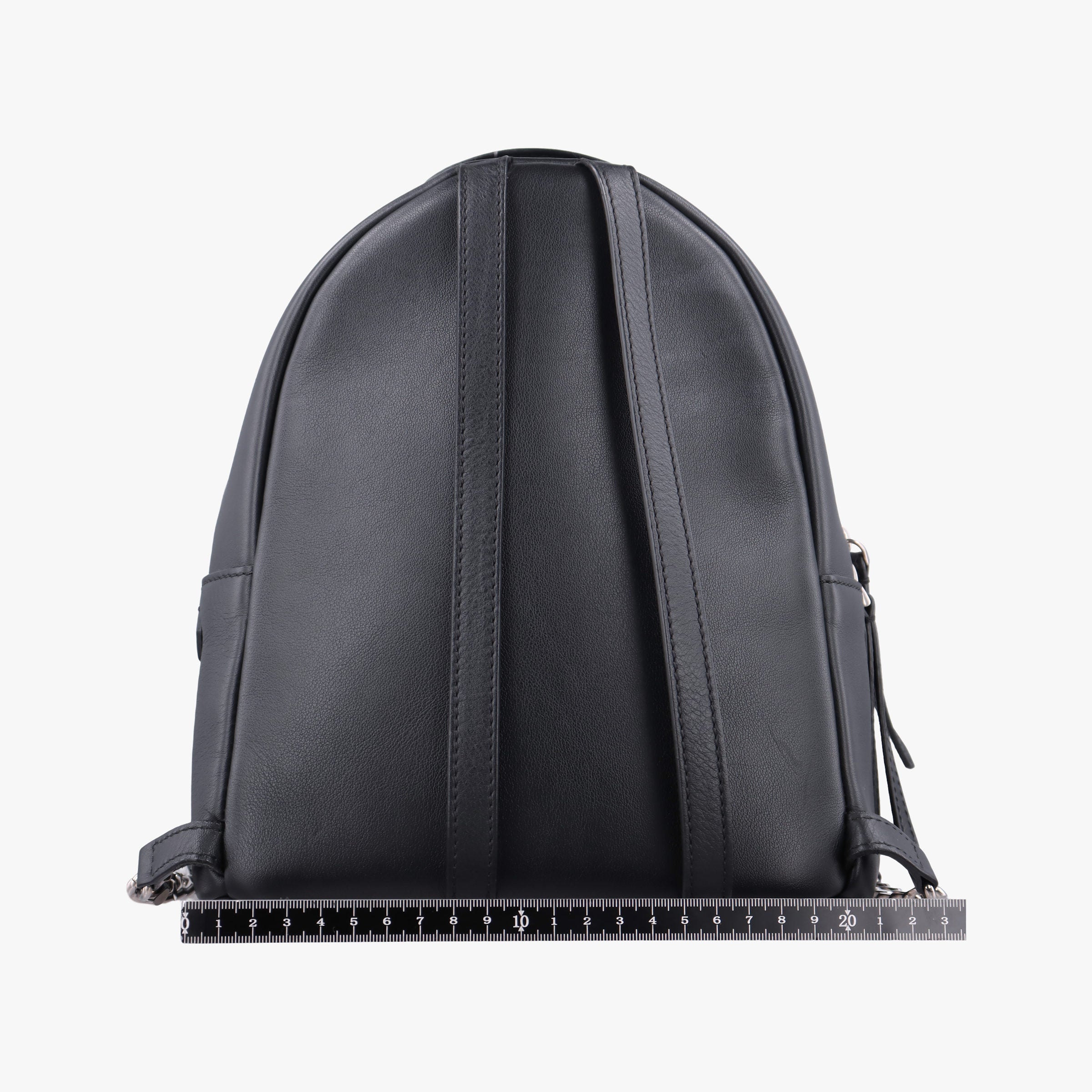 Pre-owned Fendi Multi Studs By the Way Black Leather 8BZ038 backpack/rucksack | stylenewstar