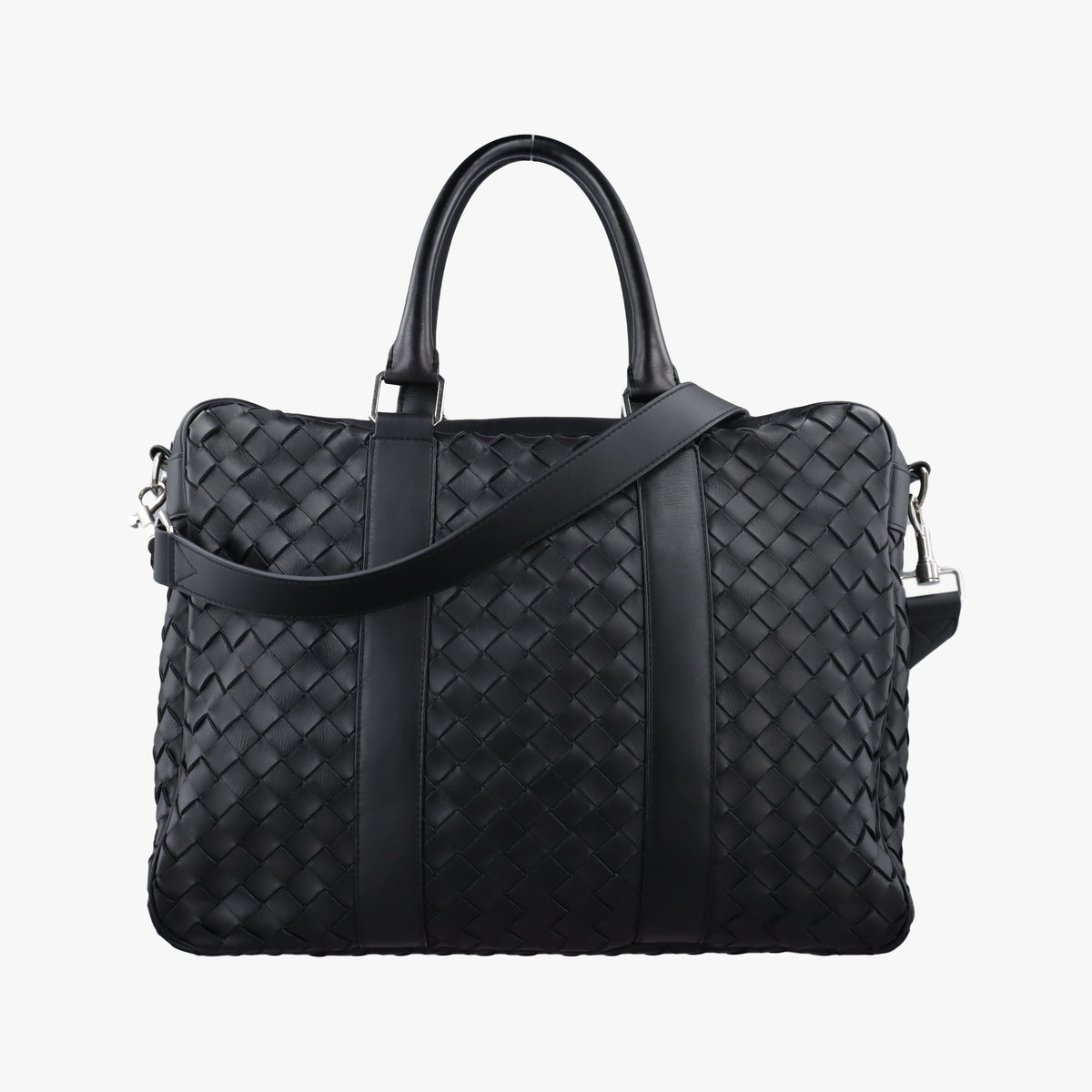 Pre-owned Bottega Veneta Intrecciato Business Black Lambskin 651580 shoulderbag | stylenewstar