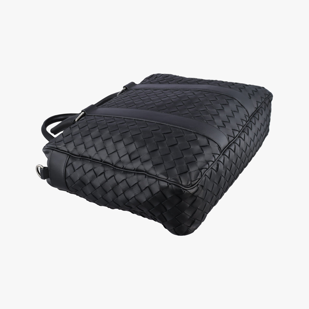 Pre-owned Bottega Veneta Intrecciato Business Black Lambskin 651580 shoulderbag | stylenewstar