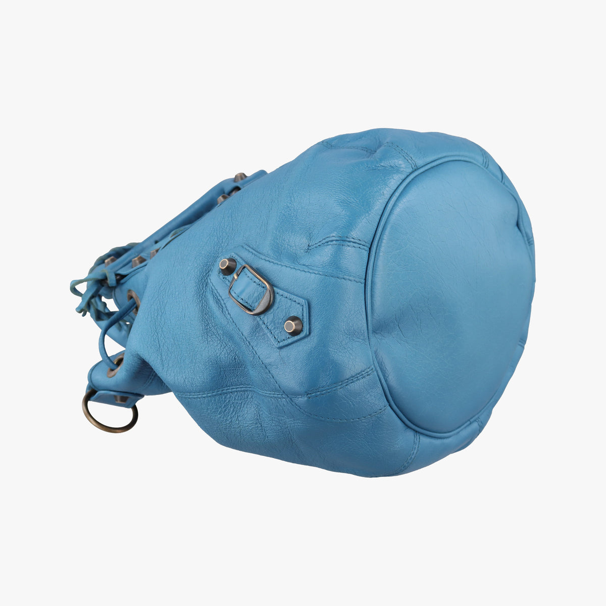 Pre-owned Balenciaga Pom pom Blue Leather  shoulderbag | stylenewstar