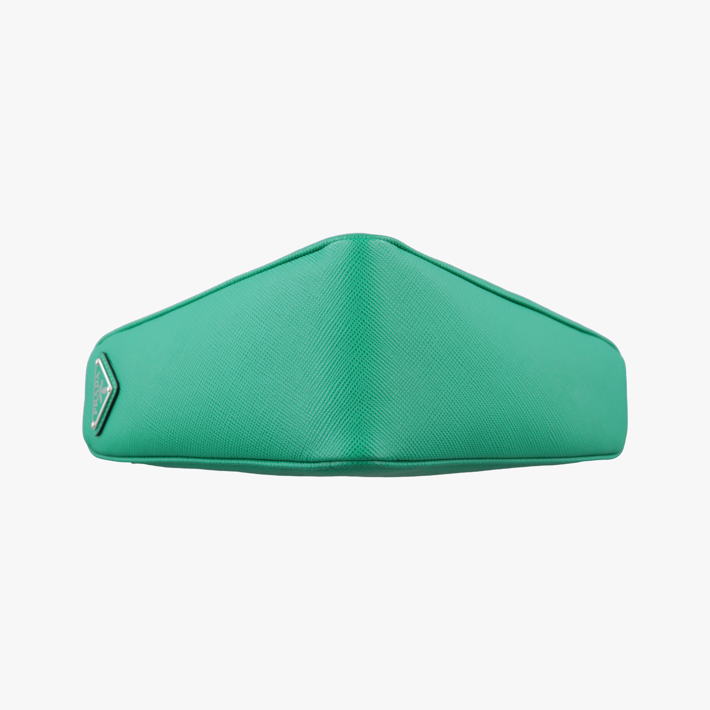 Pre-owned Prada Triangle Logo Plate Green SAFFIANO Leather 2VH155 shoulderbag | stylenewstar