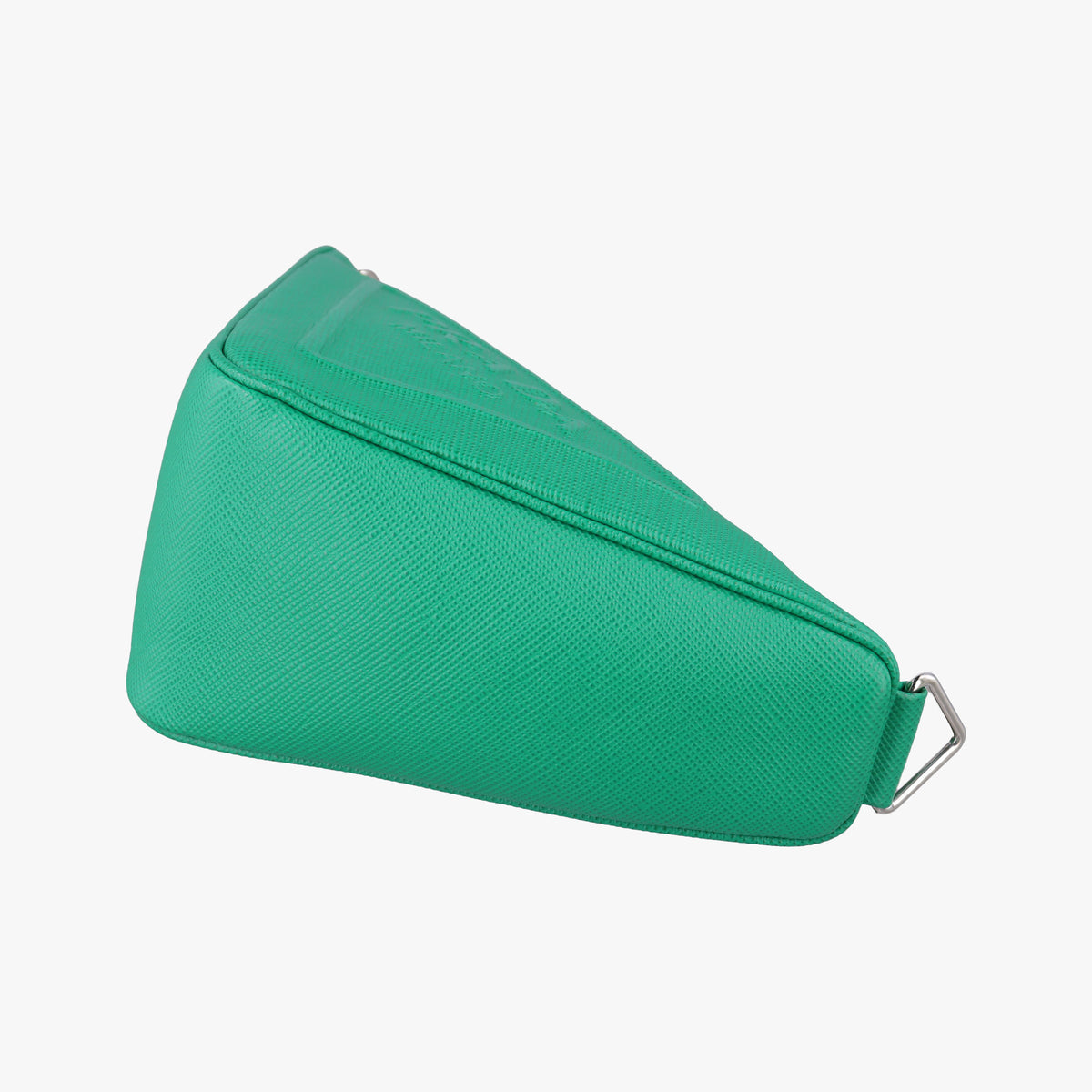 Pre-owned Prada Triangle Logo Plate Green SAFFIANO Leather 2VH155 shoulderbag | stylenewstar