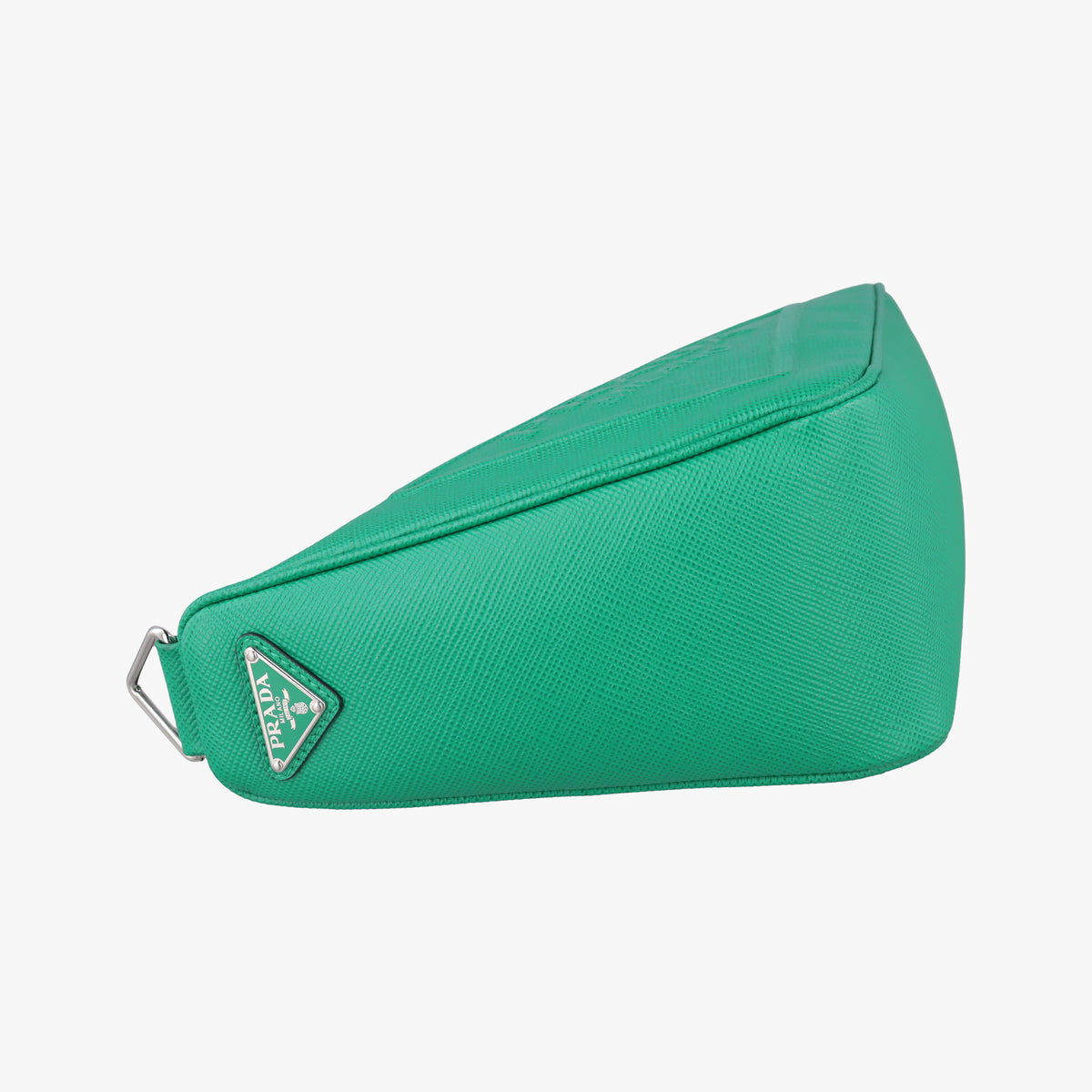 Pre-owned Prada Triangle Logo Plate Green SAFFIANO Leather 2VH155 shoulderbag | stylenewstar