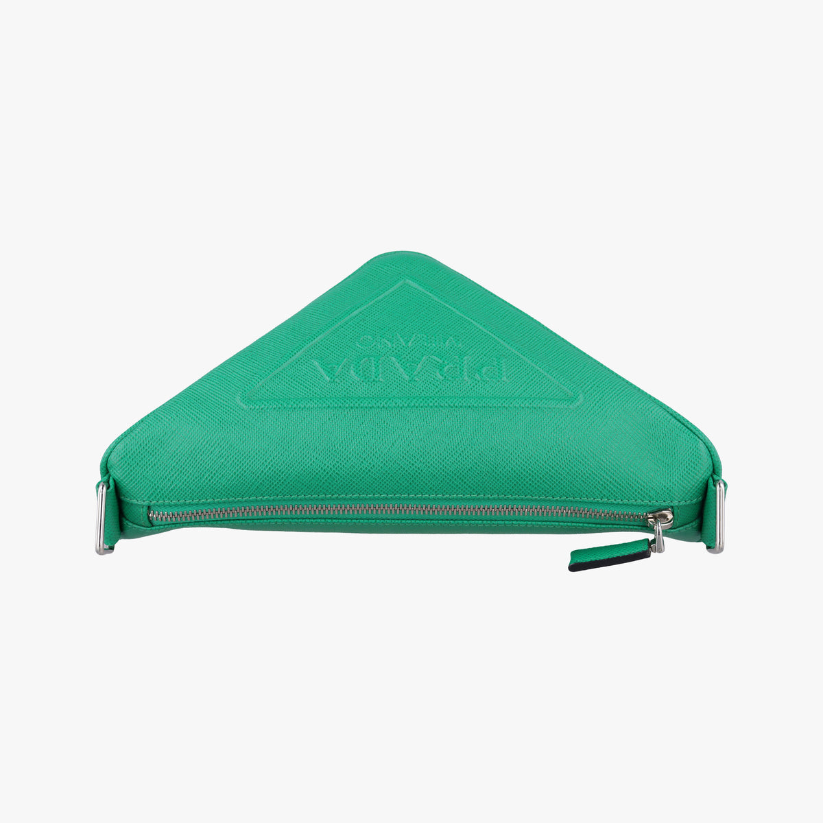 Pre-owned Prada Triangle Logo Plate Green SAFFIANO Leather 2VH155 shoulderbag | stylenewstar