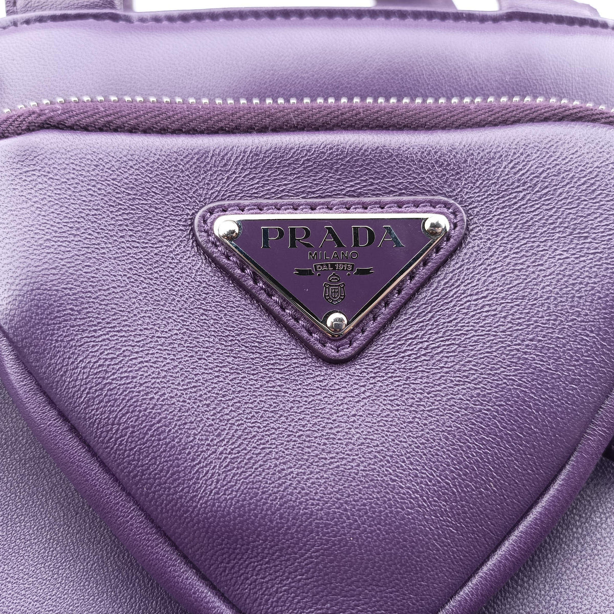 Secondhand Prada Turquoise Mini Tote Purple lambskin 1BG418 shoulderbag | stylenewstar