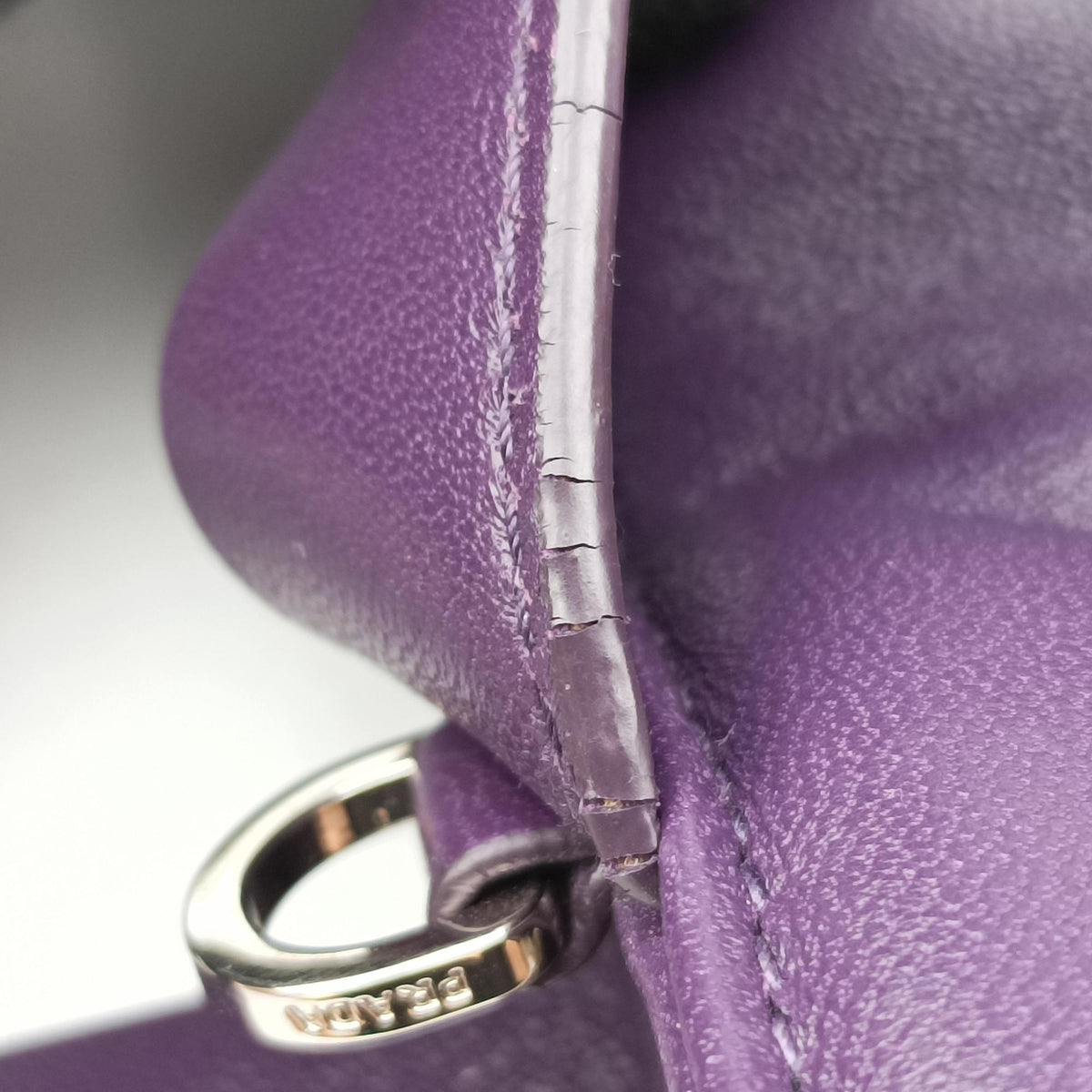 Secondhand Prada Turquoise Mini Tote Purple lambskin 1BG418 shoulderbag | stylenewstar