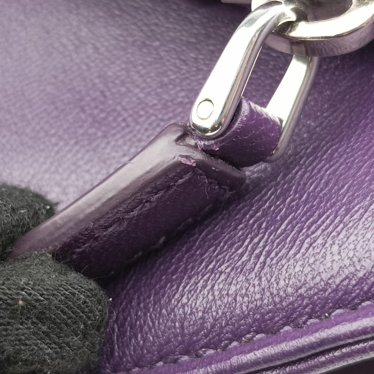 Pre-owned Prada Turquoise Mini Tote Purple lambskin 1BG418 shoulderbag | stylenewstar