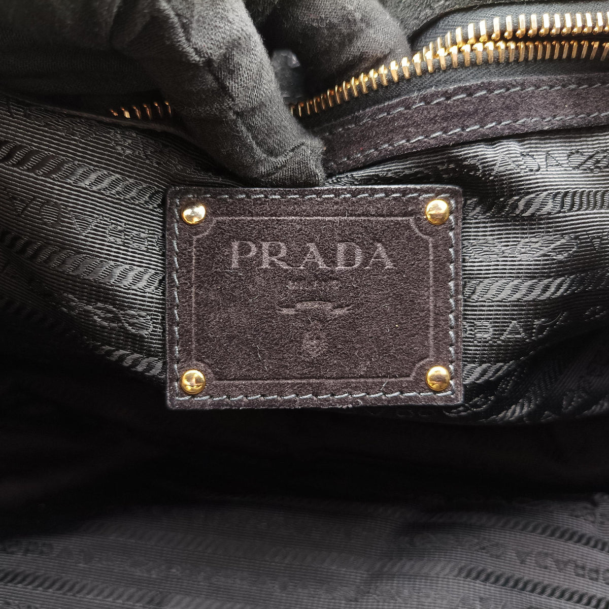 Vintage Prada Canapa Black Suede x Fur  handbag | stylenewstar