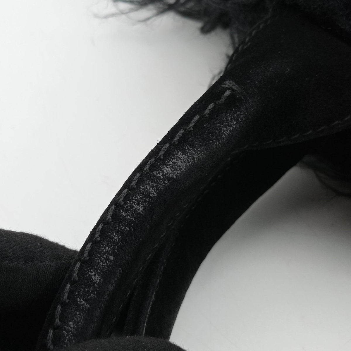 Vintage Prada Canapa Black Suede x Fur  handbag | stylenewstar