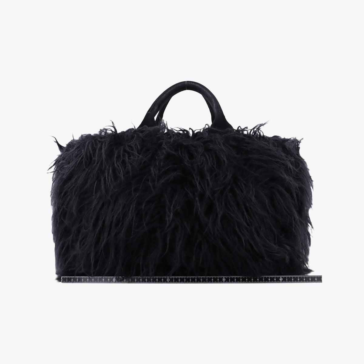 Vintage Prada Canapa Black Suede x Fur  handbag | stylenewstar