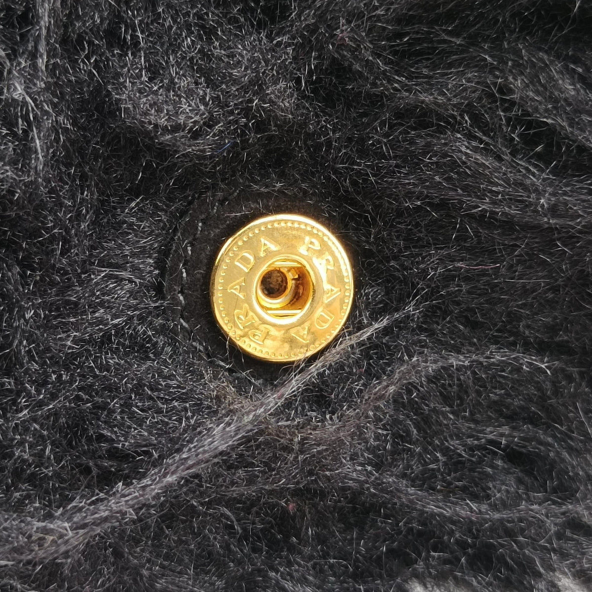 Vintage Prada Canapa Black Suede x Fur  handbag | stylenewstar
