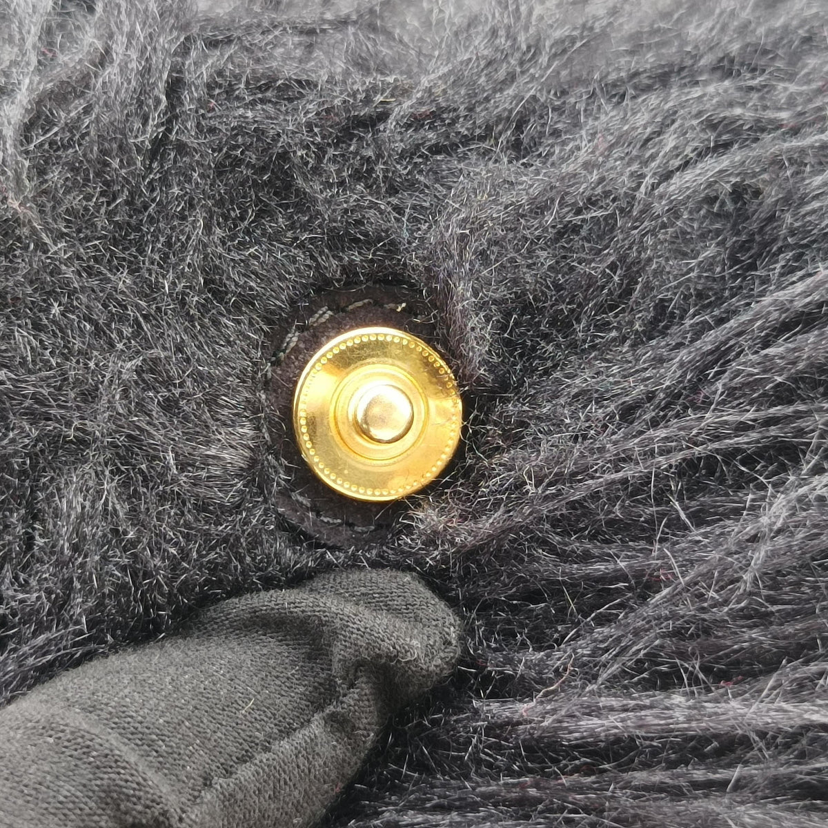 Vintage Prada Canapa Black Suede x Fur  handbag | stylenewstar