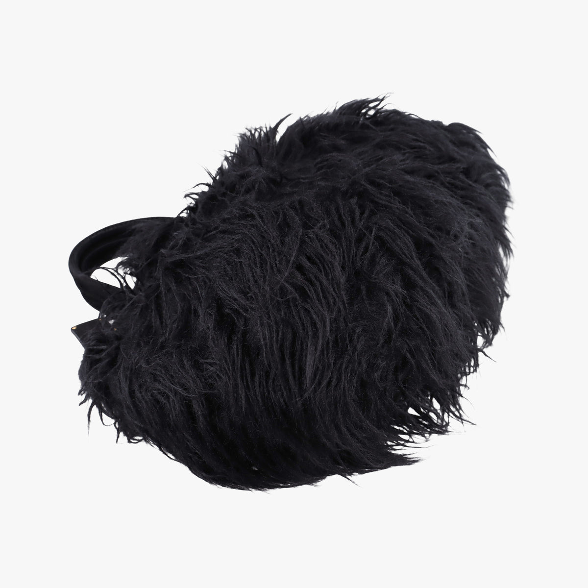 Vintage Prada Canapa Black Suede x Fur  handbag | stylenewstar