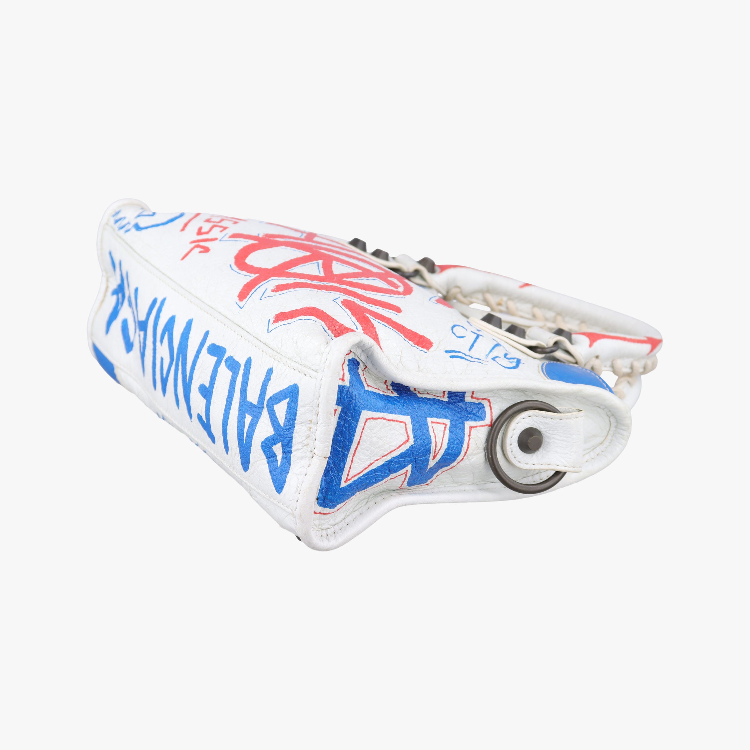 Pre-owned Balenciaga Classic Mini City Graffiti White×Multicolor Arena Lambskin 300295 shoulderbag | stylenewstar