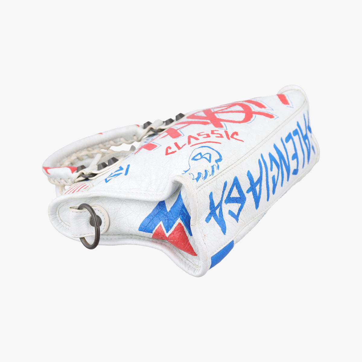 Pre-owned Balenciaga Classic Mini City Graffiti White×Multicolor Arena Lambskin 300295 shoulderbag | stylenewstar