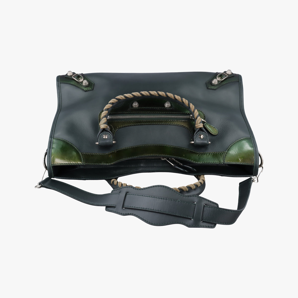 Secondhand Balenciaga Large City Green Leather  shoulderbag | stylenewstar