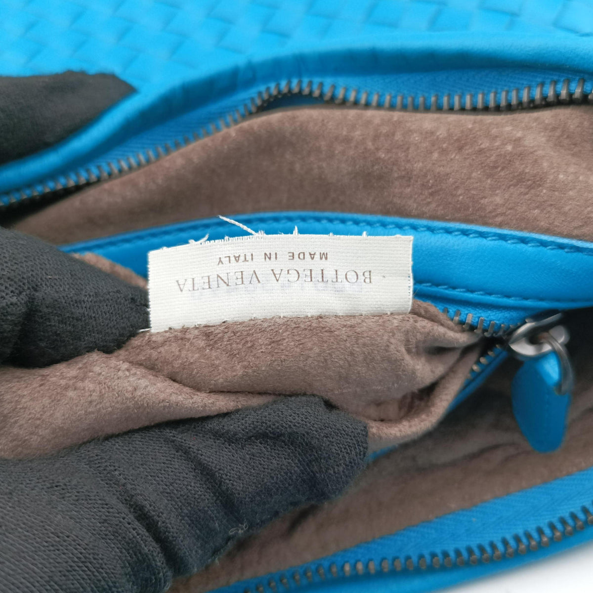 Vintage Bottega Veneta Intrecciato Blue lambskin  handbag | stylenewstar