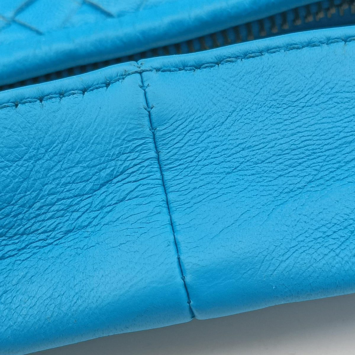 Vintage Bottega Veneta Intrecciato Blue lambskin  handbag | stylenewstar