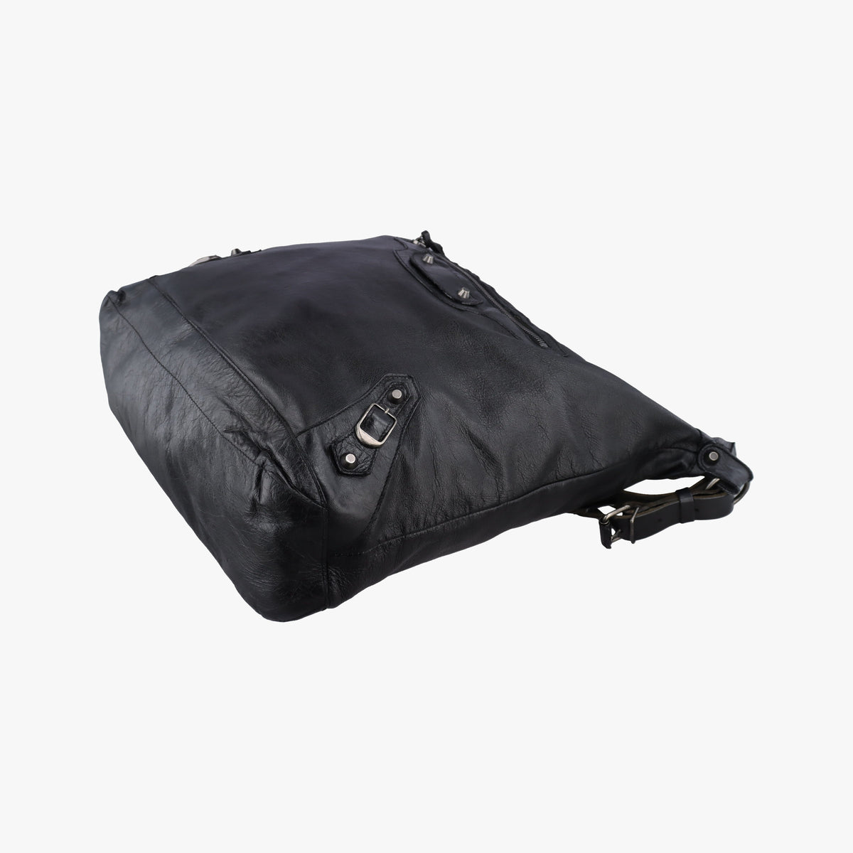 Secondhand Balenciaga The Day Black Leather  shoulderbag | stylenewstar