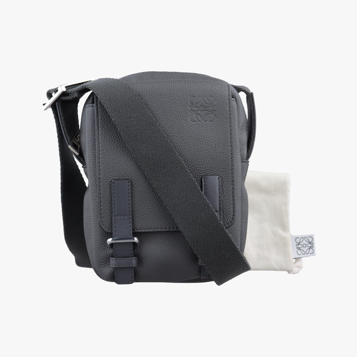 Pre-owned Loewe Military Gray Leather B553P59X01 shoulderbag | stylenewstar