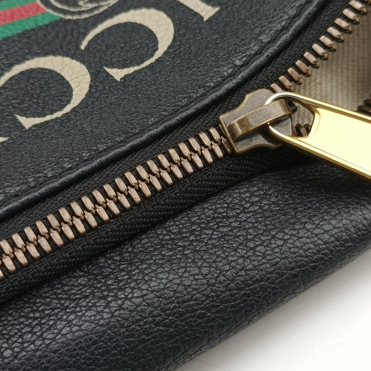 Pre-owned Gucci Print Black Leather 527792 bum bag/waist bag | stylenewstar
