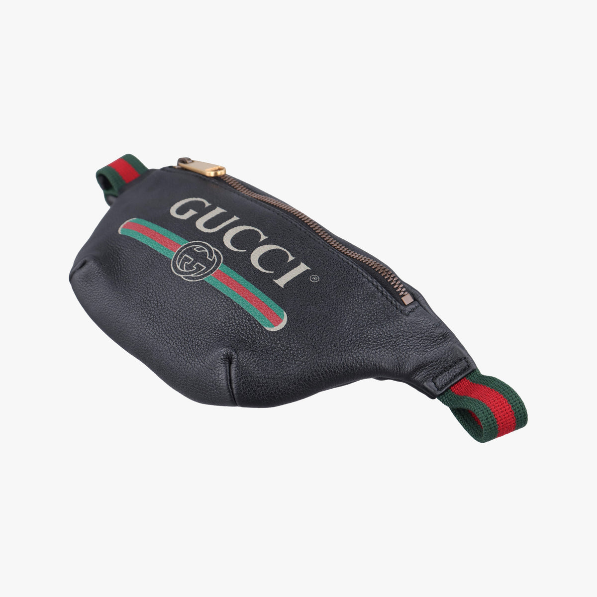 Pre-owned Gucci Print Black Leather 527792 bum bag/waist bag | stylenewstar