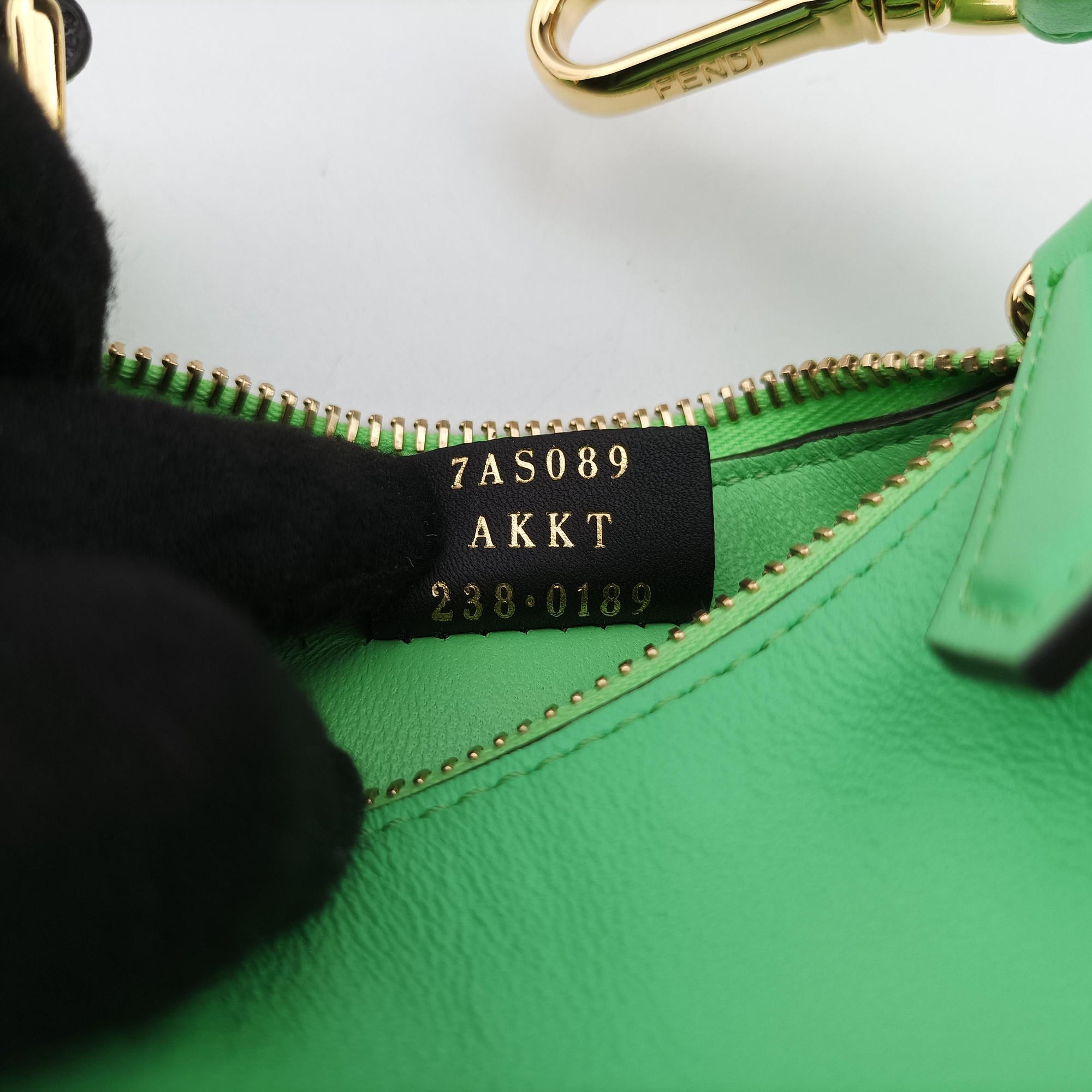 Vintage Fendi Nano Fendigraphy Green Leather 7AS089 handbag | stylenewstar