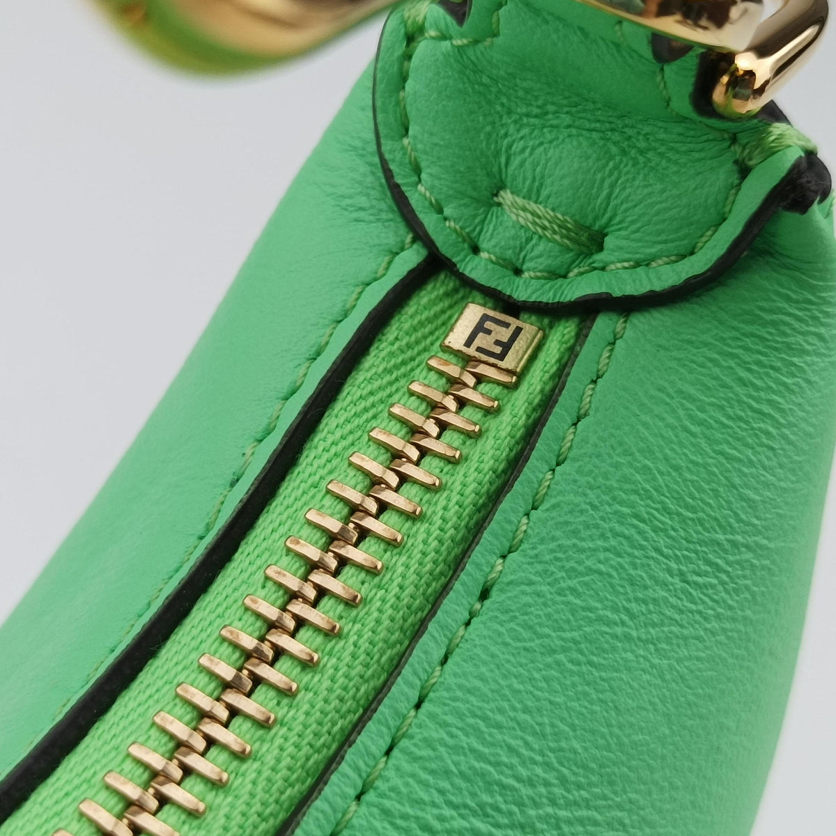 Vintage Fendi Nano Fendigraphy Green Leather 7AS089 handbag | stylenewstar