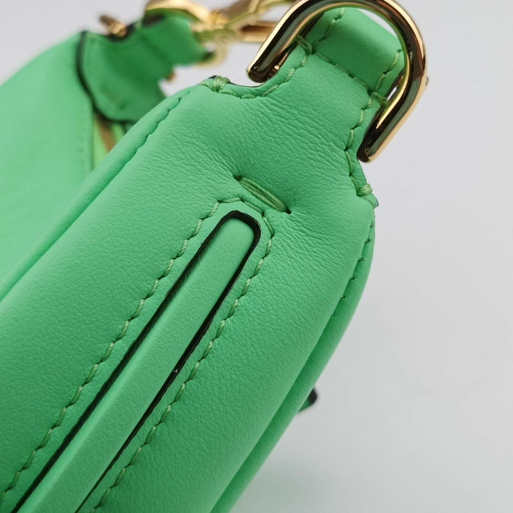 Vintage Fendi Nano Fendigraphy Green Leather 7AS089 handbag | stylenewstar