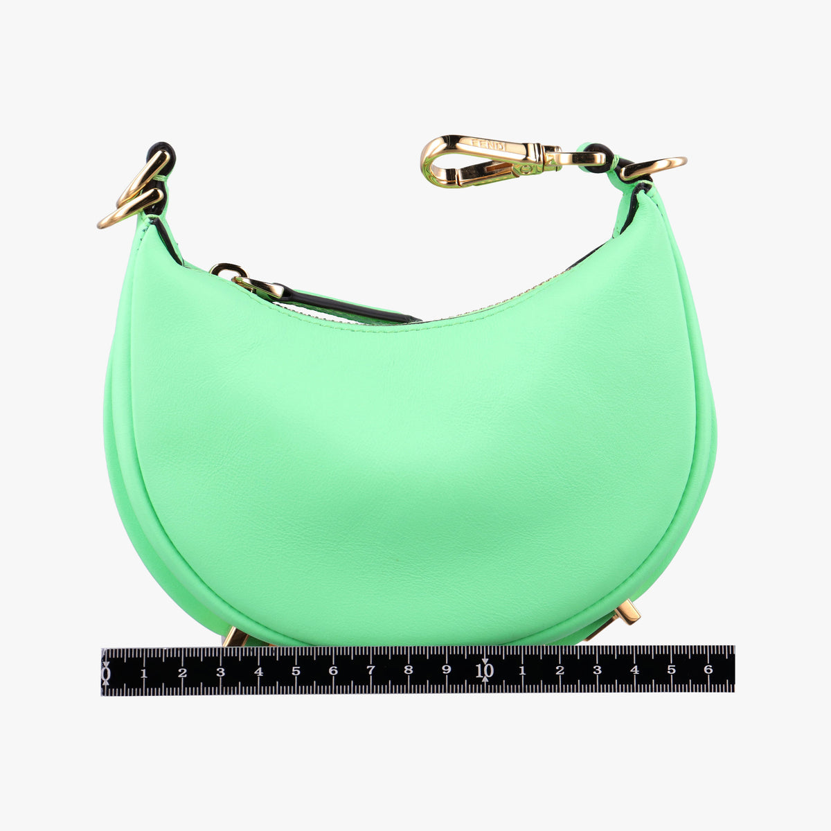 Pre-owned Fendi Nano Fendigraphy Green Leather 7AS089 handbag | stylenewstar