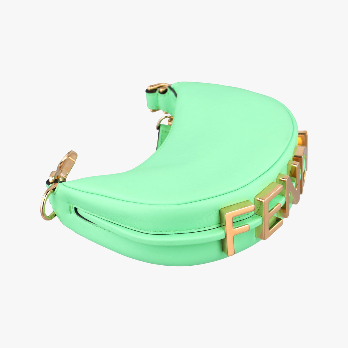 Vintage Fendi Nano Fendigraphy Green Leather 7AS089 handbag | stylenewstar
