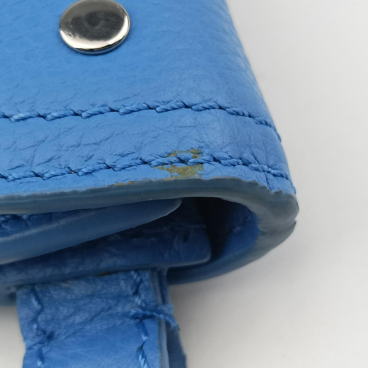 Pre-owned Christian Dior Saddle pouch Blue Leather  clutchbag | stylenewstar