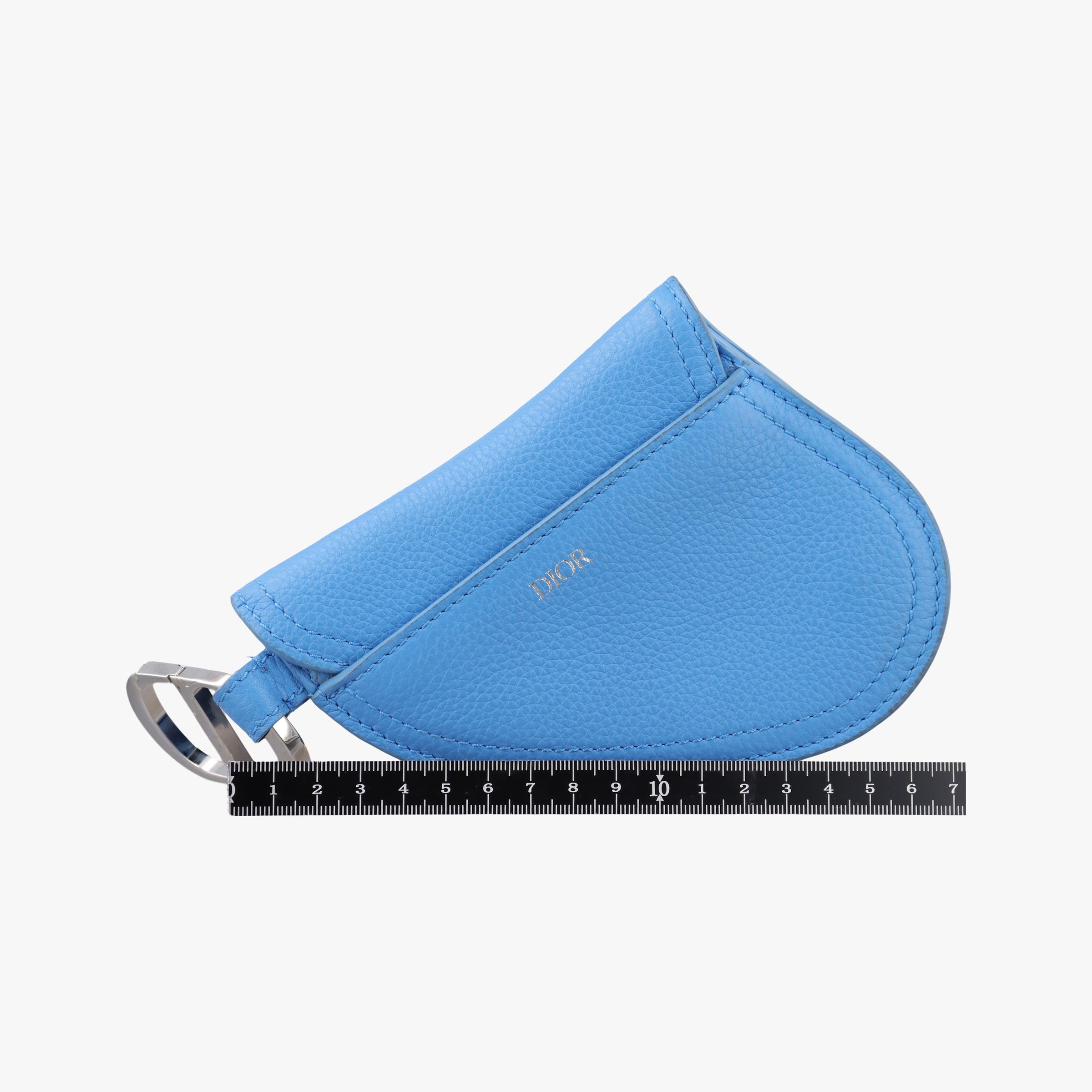 Pre-owned Christian Dior Saddle pouch Blue Leather  clutchbag | stylenewstar