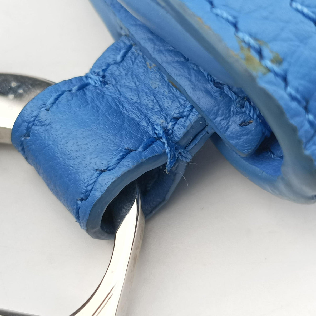 Pre-owned Christian Dior Saddle pouch Blue Leather  clutchbag | stylenewstar