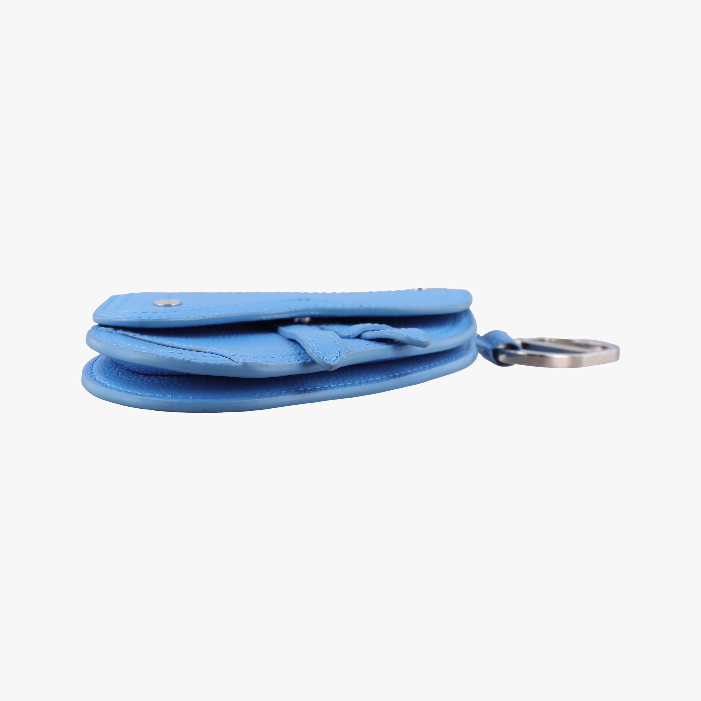 Pre-owned Christian Dior Saddle pouch Blue Leather  clutchbag | stylenewstar
