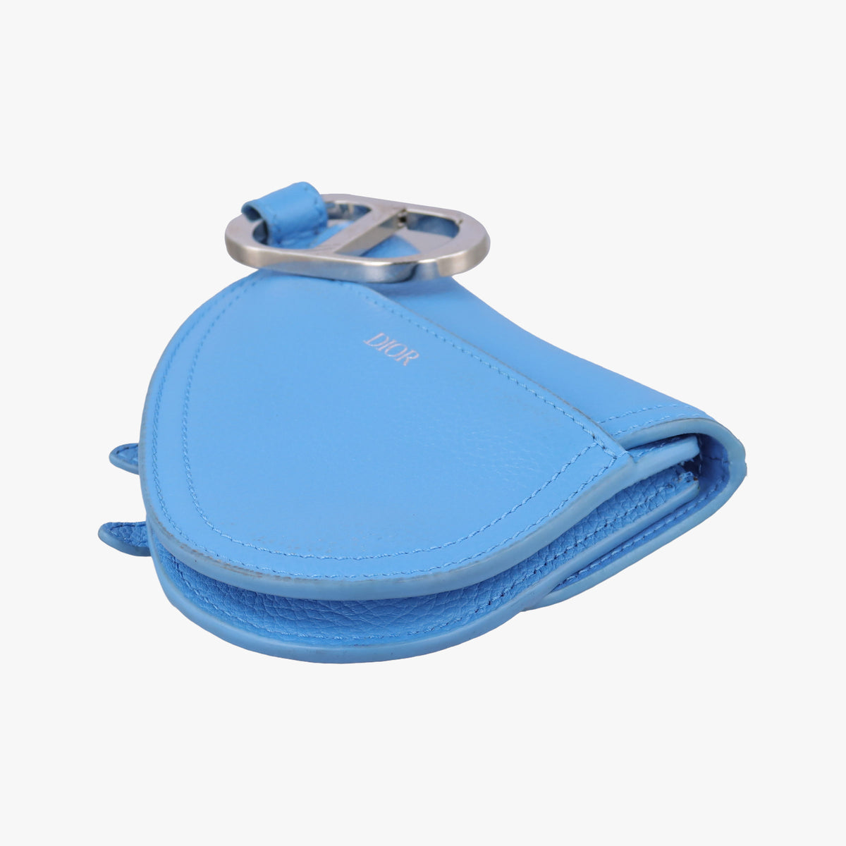 Pre-owned Christian Dior Saddle pouch Blue Leather  clutchbag | stylenewstar