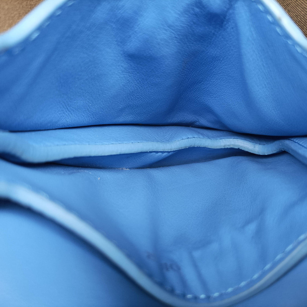 Pre-owned Christian Dior Saddle pouch Blue Leather  clutchbag | stylenewstar