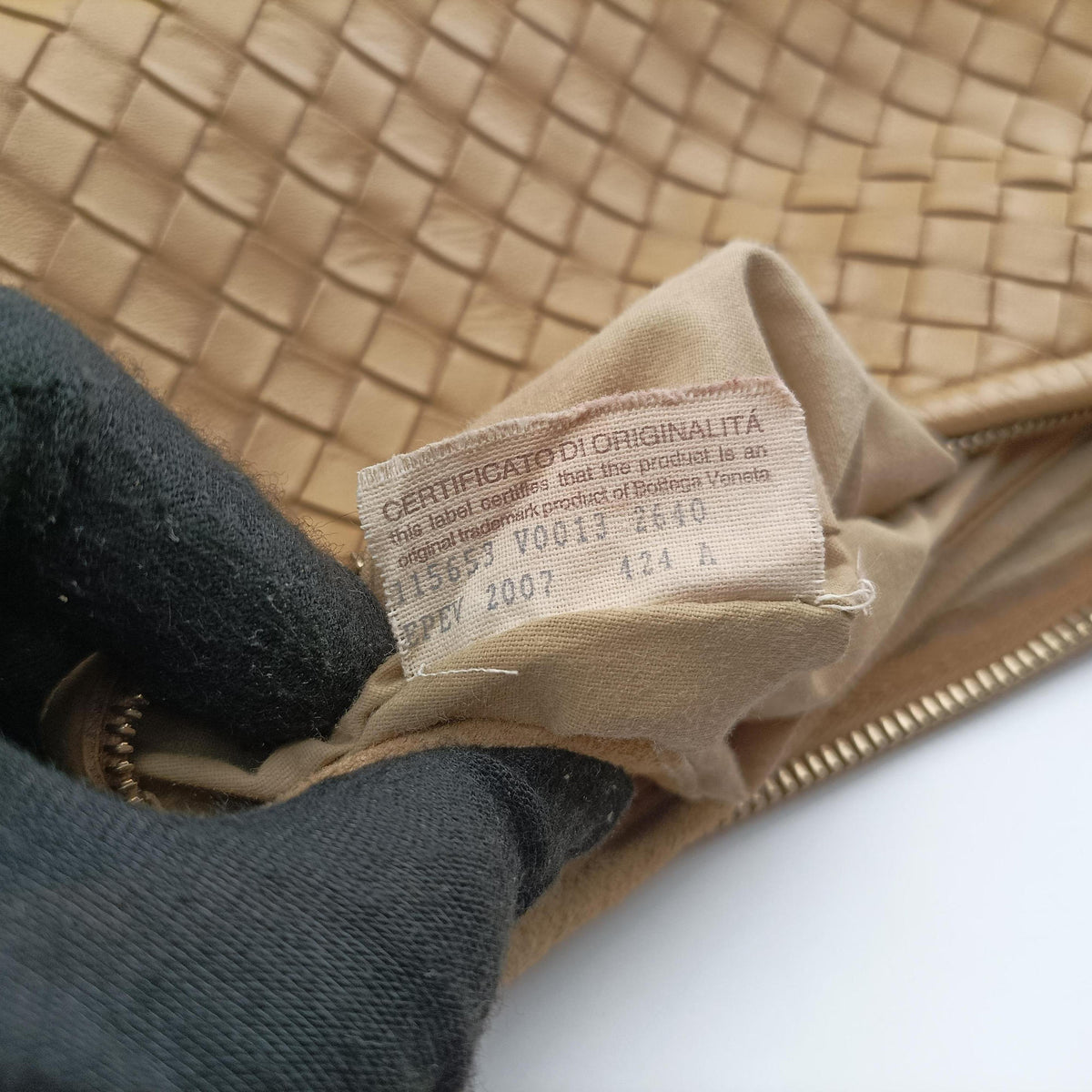 Pre-owned Bottega Veneta Intrecciato Beige lambskin  shoulderbag | stylenewstar