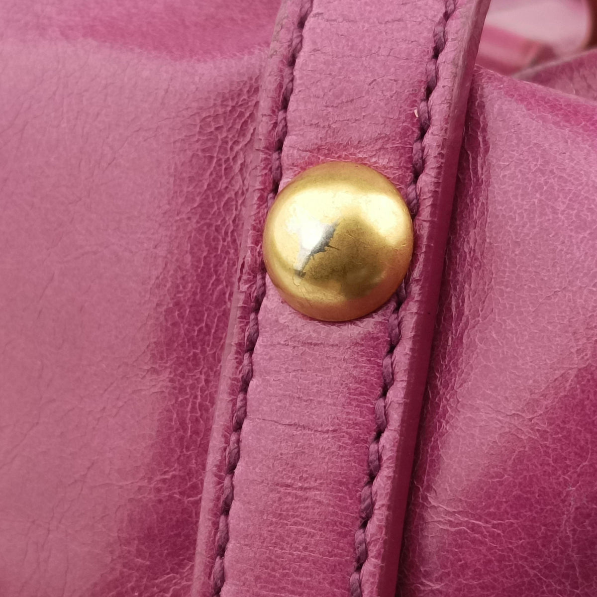 Pre-owned Miu Miu Vittelorux Bow Purple Leather  shoulderbag | stylenewstar