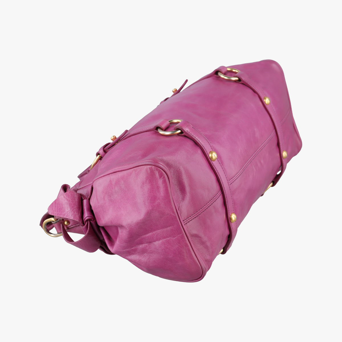 Pre-owned Miu Miu Vittelorux Bow Purple Leather  shoulderbag | stylenewstar