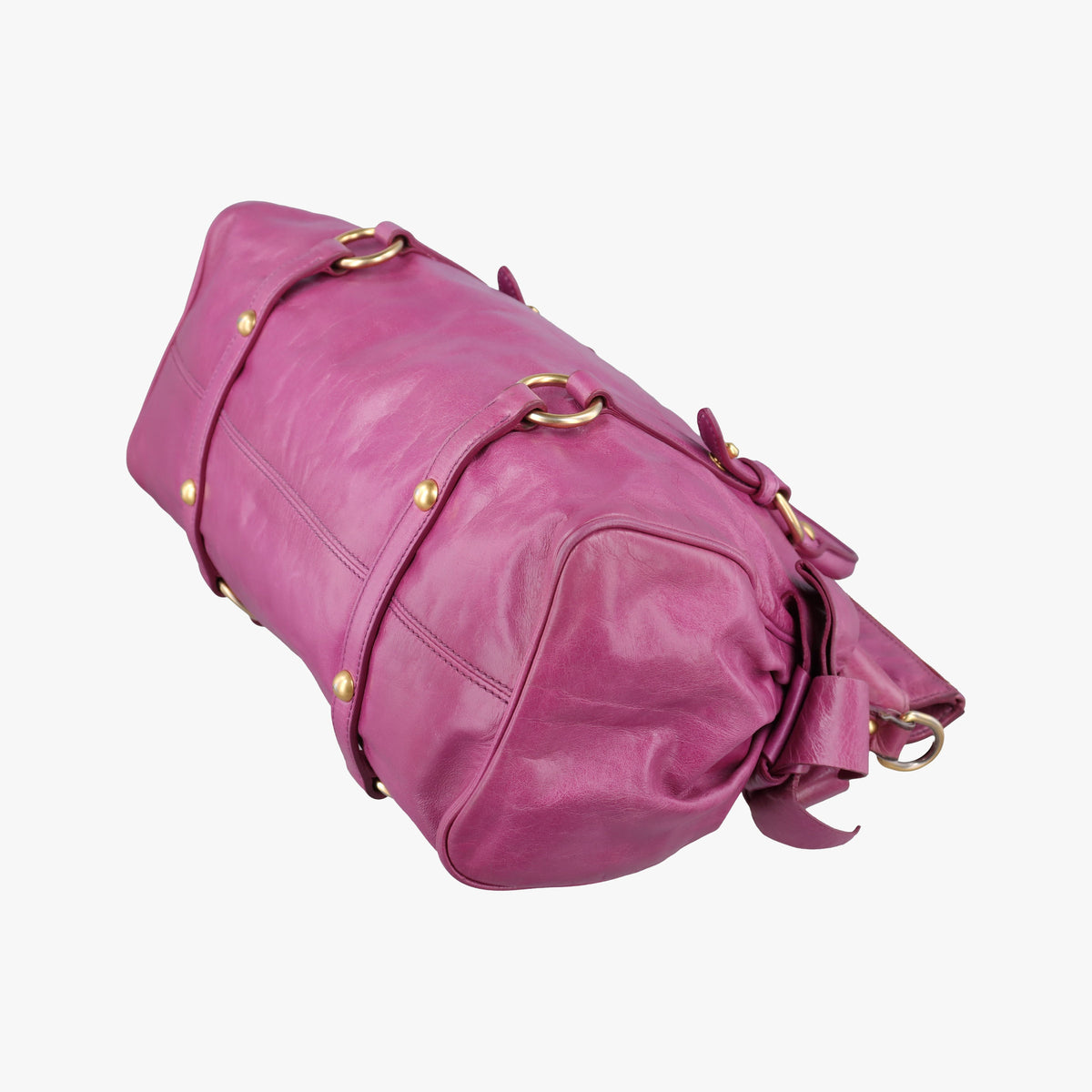 Pre-owned Miu Miu Vittelorux Bow Purple Leather  shoulderbag | stylenewstar