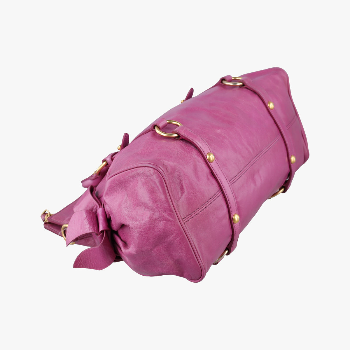 Pre-owned Miu Miu Vittelorux Bow Purple Leather  shoulderbag | stylenewstar