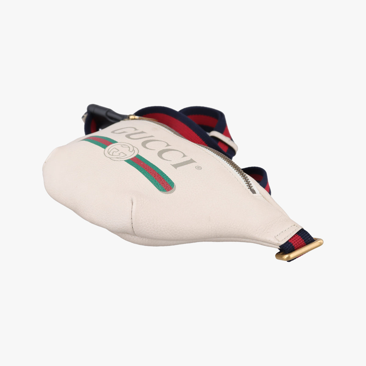 Pre-owned Gucci Print White Leather 527792 bum bag/waist bag | stylenewstar