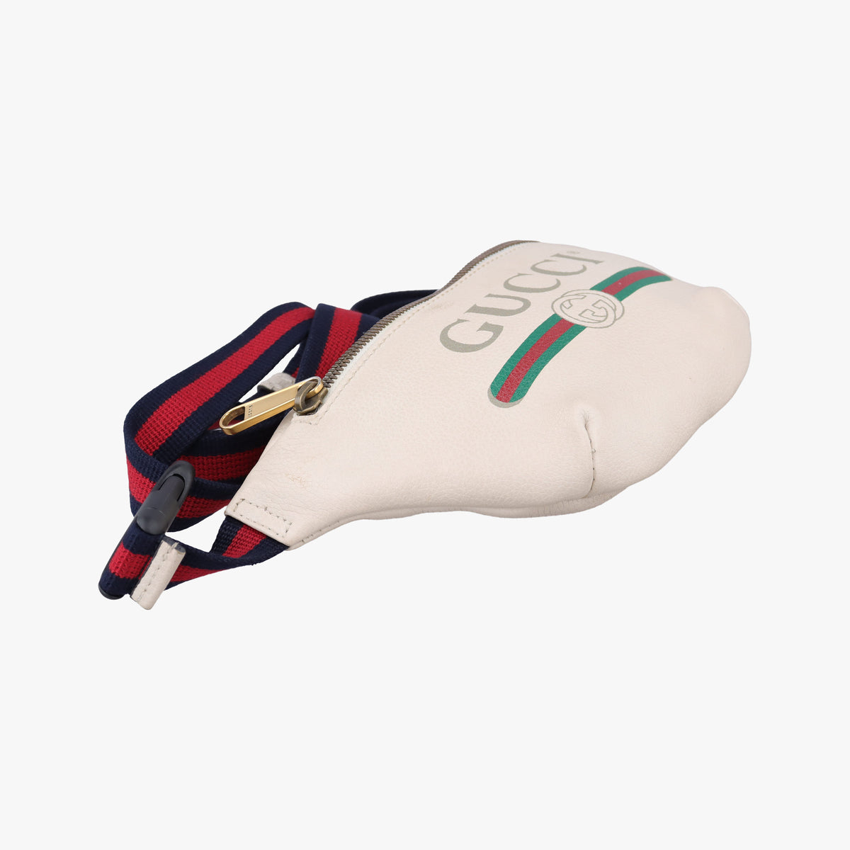 Pre-owned Gucci Print White Leather 527792 bum bag/waist bag | stylenewstar