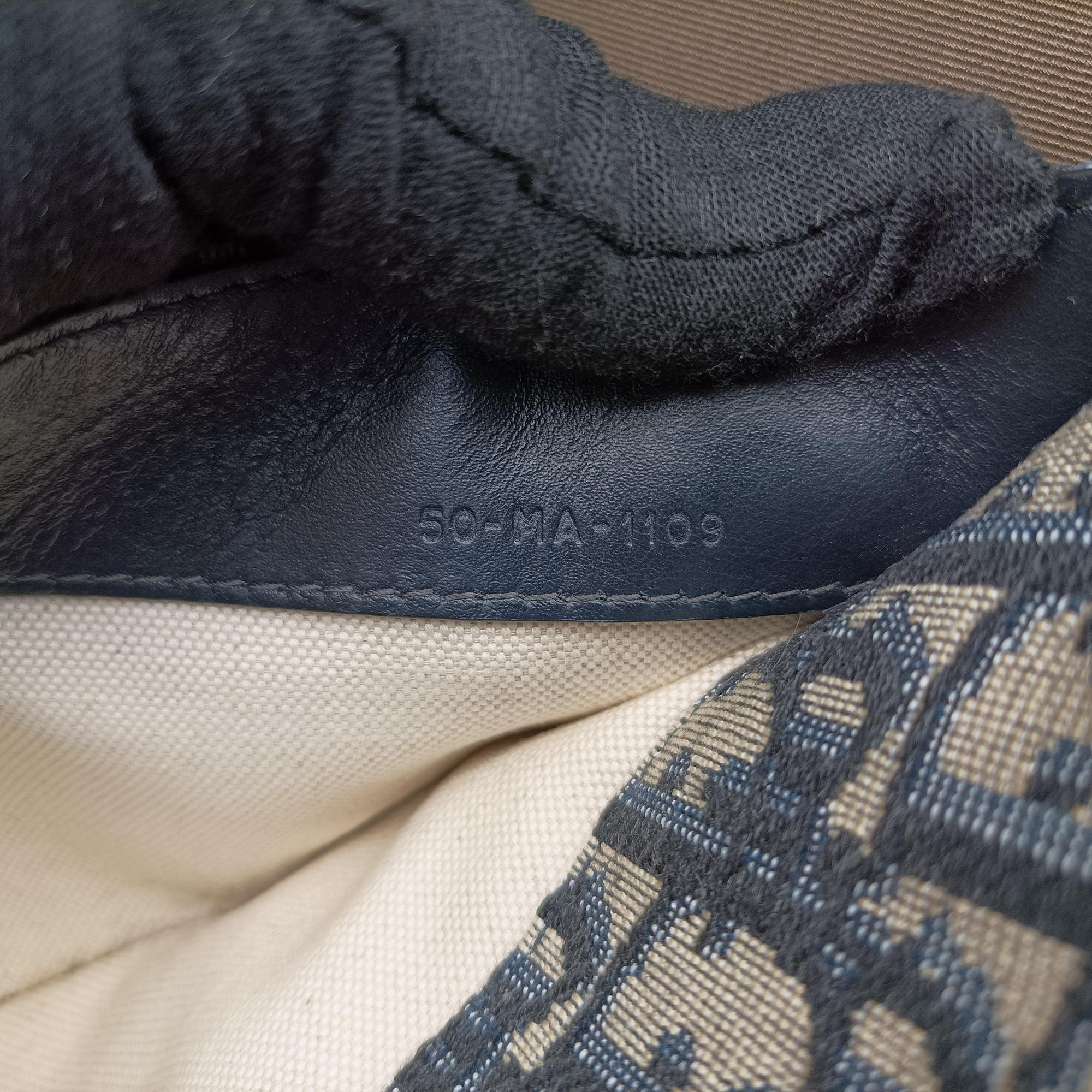 Secondhand Christian Dior Saddle Navy Jacquard×Leather  bum bag/waist bag | stylenewstar