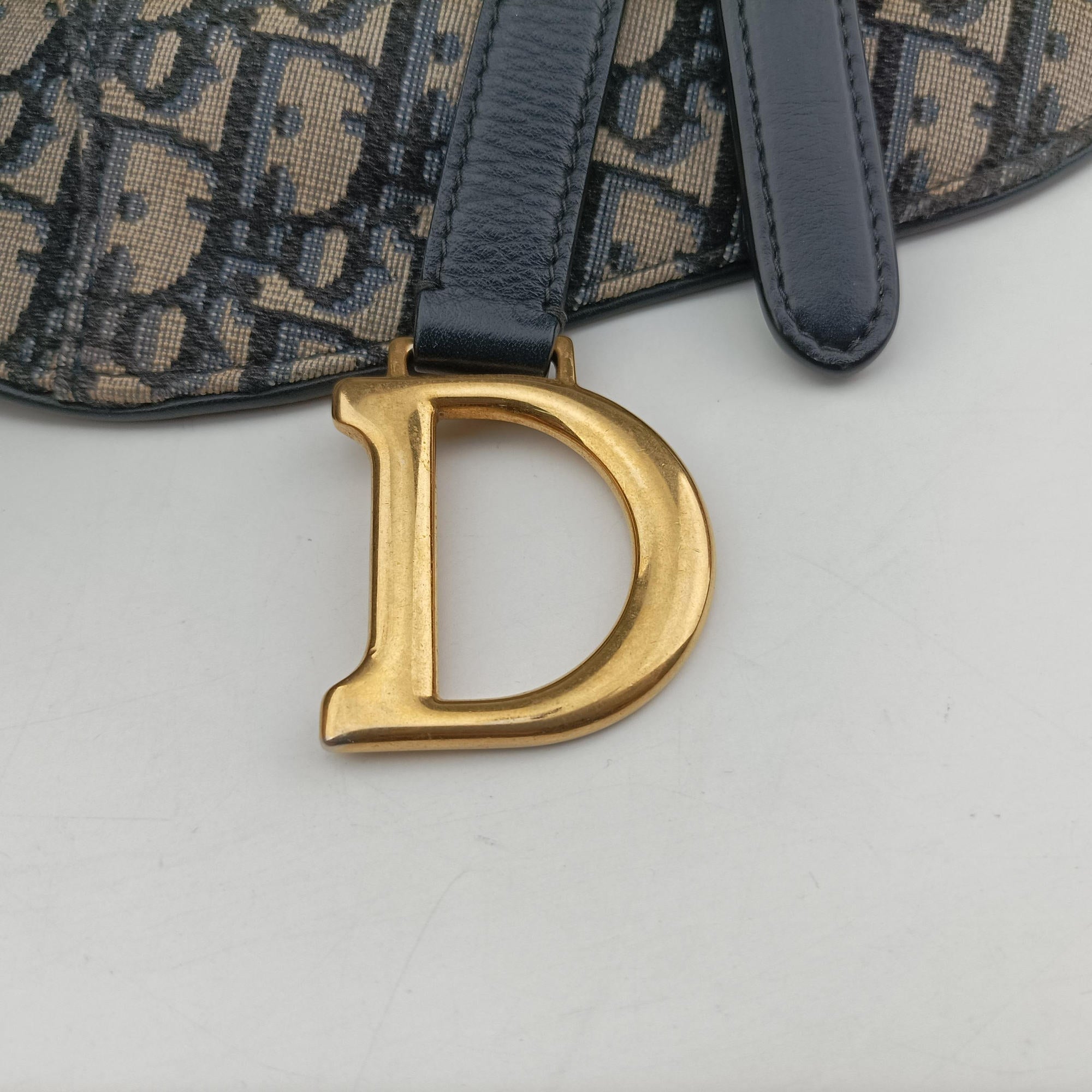 Secondhand Christian Dior Saddle Navy Jacquard×Leather  bum bag/waist bag | stylenewstar